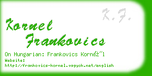 kornel frankovics business card